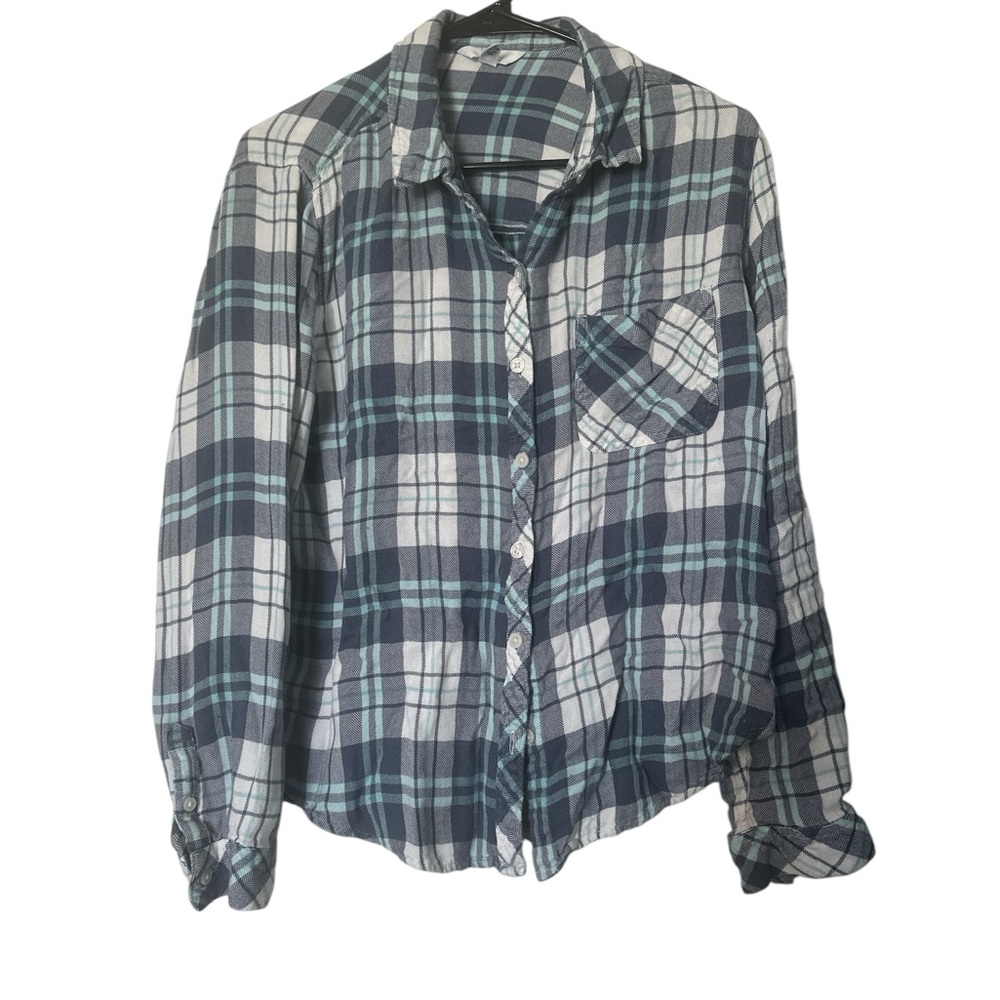 TIME AND TRU -Plaid Button-Up Shirt